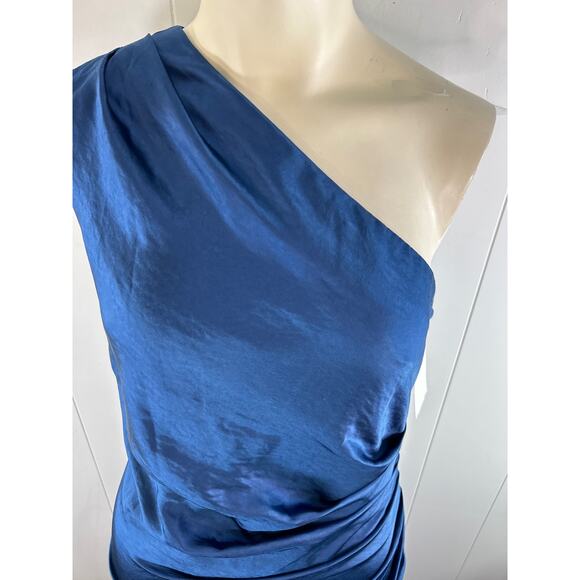 Elliatt Cassini One-Shoulder Dress in sapphire blue. Size large. NWOT - Picture 5 of 11